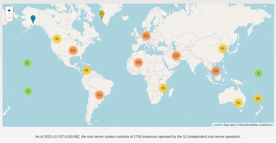 root servers locations